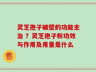 灵芝孢子破壁的功能主治 ？灵芝孢子粉功效与作用及用量是什么