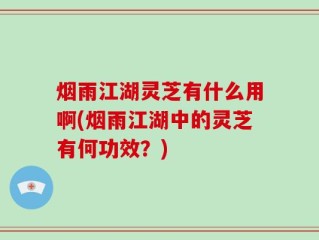 烟雨江湖灵芝有什么用啊(烟雨江湖中的灵芝有何功效？)