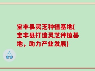宝丰县灵芝种植基地(宝丰县打造灵芝种植基地，助力产业发展)