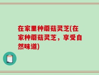 在家里种蘑菇灵芝(在家种蘑菇灵芝，享受自然味道)