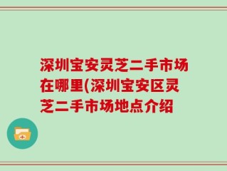 深圳宝安灵芝二手市场在哪里(深圳宝安区灵芝二手市场地点介绍