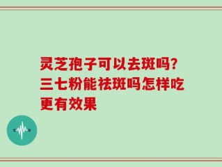 灵芝孢子可以去斑吗？三七粉能祛斑吗怎样吃更有效果