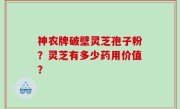神农牌破壁灵芝孢子粉？灵芝有多少药用价值？