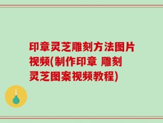 印章灵芝雕刻方法图片视频(制作印章 雕刻灵芝图案视频教程)
