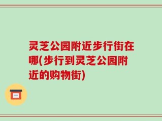 灵芝公园附近步行街在哪(步行到灵芝公园附近的购物街)