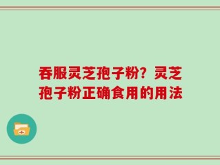 吞服灵芝孢子粉？灵芝孢子粉正确食用的用法