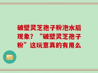 破壁灵芝孢子粉泡水后现象？“破壁灵芝孢子粉”这玩意真的有用么