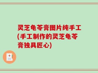 灵芝龟苓膏图片纯手工(手工制作的灵芝龟苓膏独具匠心)