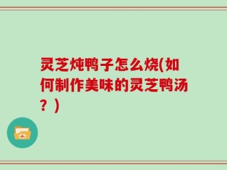 灵芝炖鸭子怎么烧(如何制作美味的灵芝鸭汤？)
