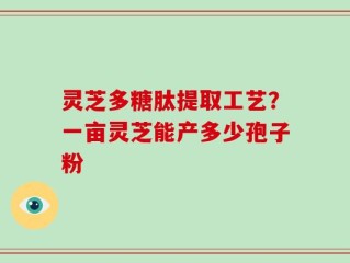 灵芝多糖肽提取工艺？一亩灵芝能产多少孢子粉