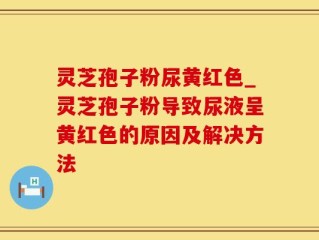 灵芝孢子粉尿黄红色_灵芝孢子粉导致尿液呈黄红色的原因及解决方法