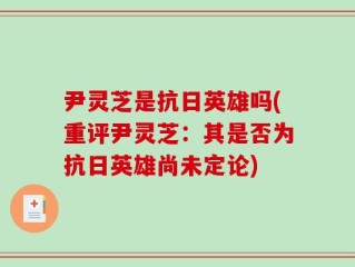 尹灵芝是抗日英雄吗(重评尹灵芝：其是否为抗日英雄尚未定论)