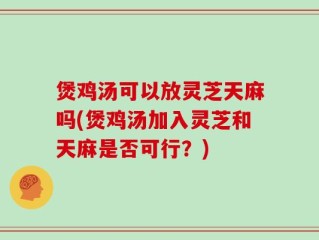 煲鸡汤可以放灵芝天麻吗(煲鸡汤加入灵芝和天麻是否可行？)