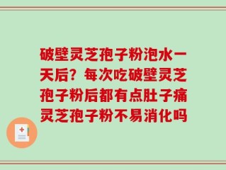 破壁灵芝孢子粉泡水一天后？每次吃破壁灵芝孢子粉后都有点肚子痛灵芝孢子粉不易消化吗