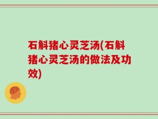 石斛猪心灵芝汤(石斛猪心灵芝汤的做法及功效)