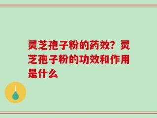 灵芝孢子粉的药效？灵芝孢子粉的功效和作用是什么
