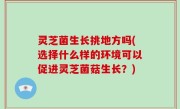 灵芝菌生长挑地方吗(选择什么样的环境可以促进灵芝菌菇生长？)