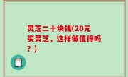 灵芝二十块钱(20元买灵芝，这样做值得吗？)