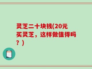 灵芝二十块钱(20元买灵芝，这样做值得吗？)
