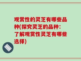 观赏性的灵芝有哪些品种(探究灵芝的品种：了解观赏性灵芝有哪些选择)