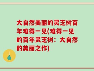 大自然美丽的灵芝树百年难得一见(难得一见的百年灵芝树：大自然的美丽之作)