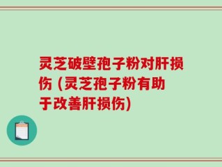 灵芝破壁孢子粉对肝损伤 (灵芝孢子粉有助于改善肝损伤)