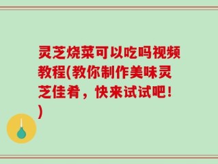 灵芝烧菜可以吃吗视频教程(教你制作美味灵芝佳肴，快来试试吧！)