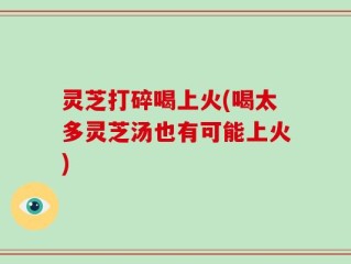 灵芝打碎喝上火(喝太多灵芝汤也有可能上火)
