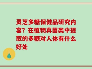灵芝多糖保健品研究内容？在植物真菌类中提取的多糖对人体有什么好处