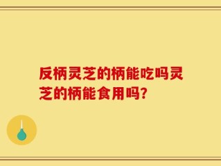 反柄灵芝的柄能吃吗灵芝的柄能食用吗？
