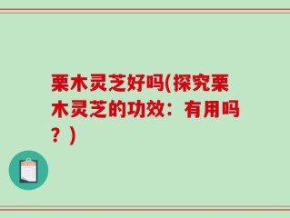 栗木灵芝好吗(探究栗木灵芝的功效：有用吗？)