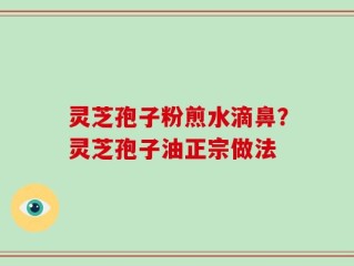 灵芝孢子粉煎水滴鼻？灵芝孢子油正宗做法