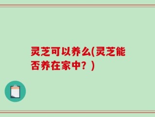 灵芝可以养么(灵芝能否养在家中？)