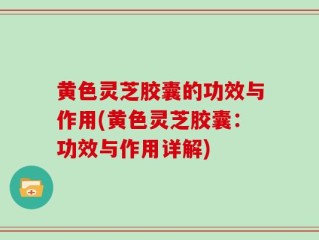 黄色灵芝胶囊的功效与作用(黄色灵芝胶囊：功效与作用详解)