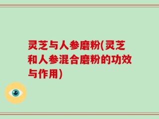 灵芝与人参磨粉(灵芝和人参混合磨粉的功效与作用)