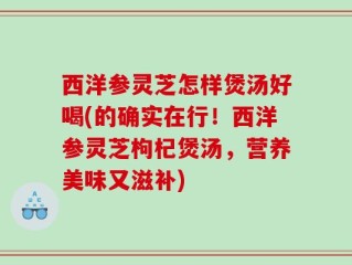 西洋参灵芝怎样煲汤好喝(的确实在行！西洋参灵芝枸杞煲汤，营养美味又滋补)