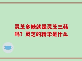 灵芝多糖就是灵芝三萜吗？灵芝的精华是什么