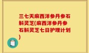 三七天麻西洋参丹参石斛灵芝(麻西洋参丹参石斛灵芝七日护理计划)