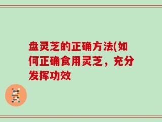 盘灵芝的正确方法(如何正确食用灵芝，充分发挥功效