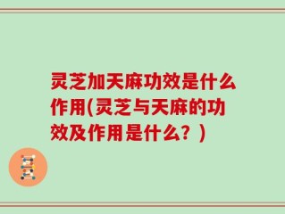 灵芝加天麻功效是什么作用(灵芝与天麻的功效及作用是什么？)