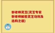 郭老师灵芝(灵芝专家郭老师解密灵芝功效及选购之道)