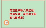 灵芝孢子粉几天起效(快速见效：灵芝孢子粉的几日妙用)