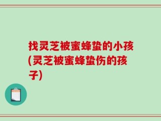 找灵芝被蜜蜂蛰的小孩(灵芝被蜜蜂蛰伤的孩子)
