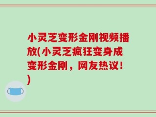 小灵芝变形金刚视频播放(小灵芝疯狂变身成变形金刚，网友热议！)