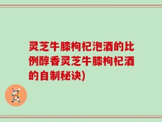 灵芝牛膝枸杞泡酒的比例醇香灵芝牛膝枸杞酒的自制秘诀)