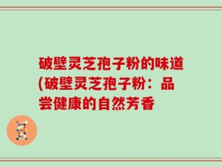 破壁灵芝孢子粉的味道(破壁灵芝孢子粉：品尝健康的自然芳香