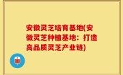 安徽灵芝培育基地(安徽灵芝种植基地：打造高品质灵芝产业链)