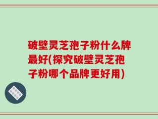 破壁灵芝孢子粉什么牌最好(探究破壁灵芝孢子粉哪个品牌更好用)