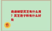 南通破壁灵芝有什么用？灵芝孢子粉有什么好处