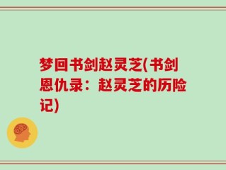 梦回书剑赵灵芝(书剑恩仇录：赵灵芝的历险记)